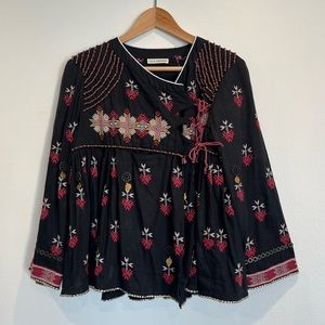 Ulla Johnson Black Embroidered Top